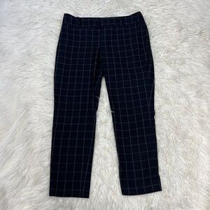 Calvin Klein Black Plaid Check Women’s Trouser Straight Leg Work Pants 10 Crop